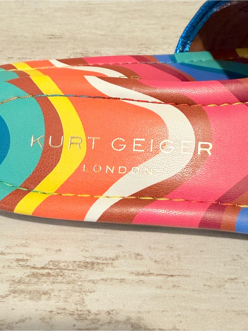 Kurt Geiger SOUTHBANK FLAT SLIDE RAFFIA SANDALS Multicolor New Size 38 - 7.5US - Picture 3 of 16